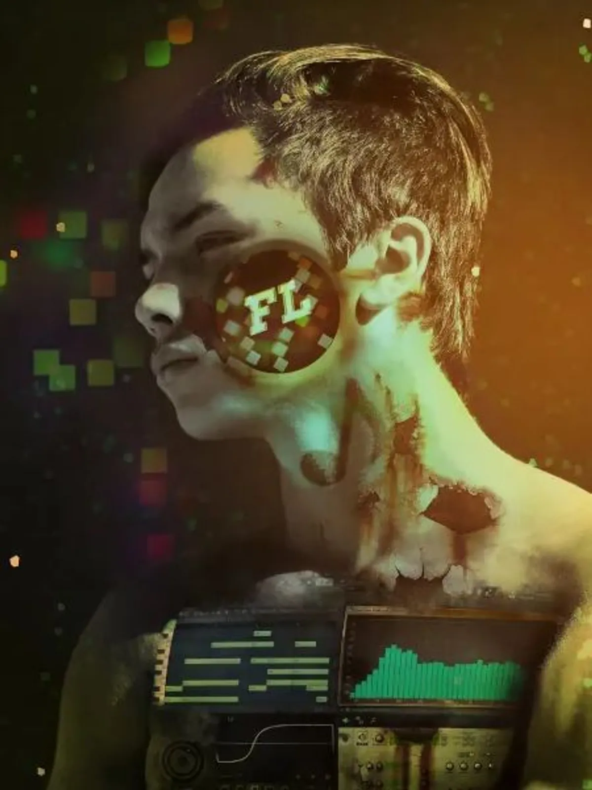 jovem musical em art digital