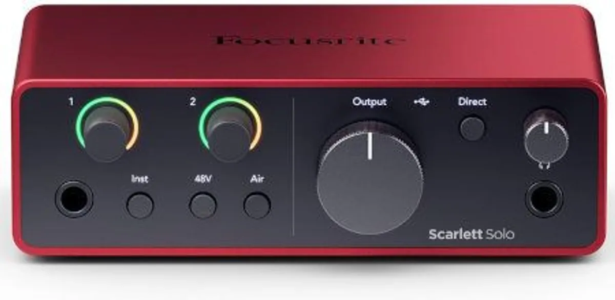 Interface de Áudio Focusrite Scarlett Solo 4th Gen - Placa de Áudio 4 Geração