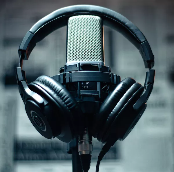 headphones microfone studio preto