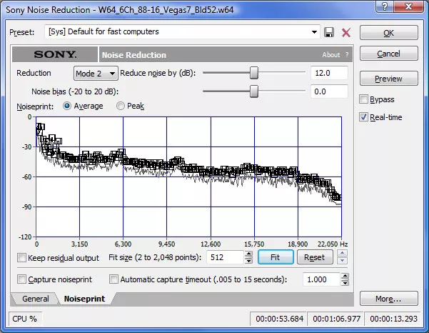 Noise Reduction 2.0 interface