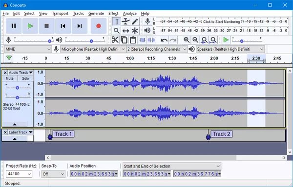 audacity interface