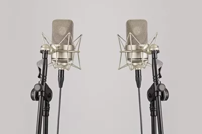 dois microfones profissionais
