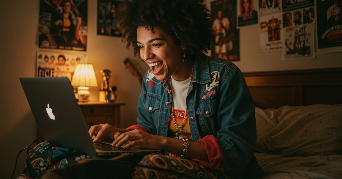 jovem música recebendo crowdfunding online