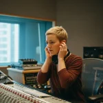 produtora musical mixando com fadiga auditiva
