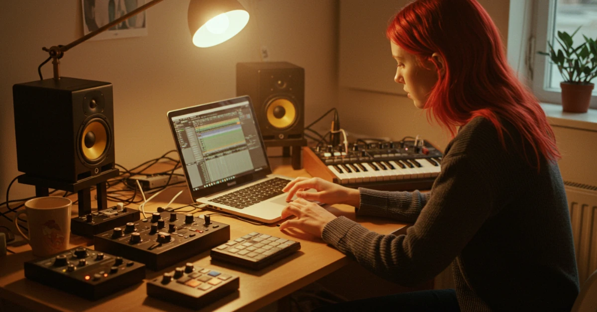 produtora musical montando um home studio simples