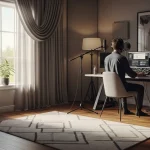 tapetes e cortinas melhorando a acústica do home studio